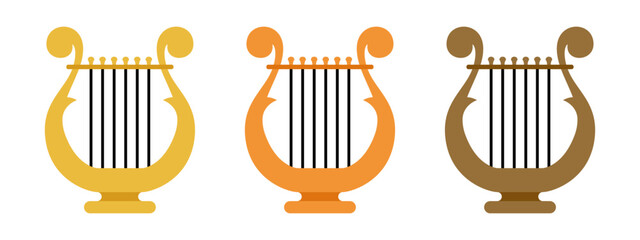 Harp in flat style isolated