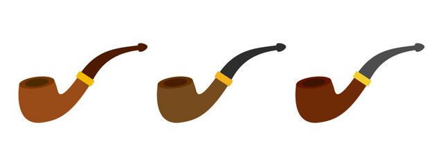 Smoking Pipe in flat style isolated