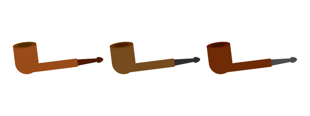 Smoking Pipe in flat style isolated