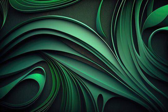 Green lines abstract background Illustration AI Generative