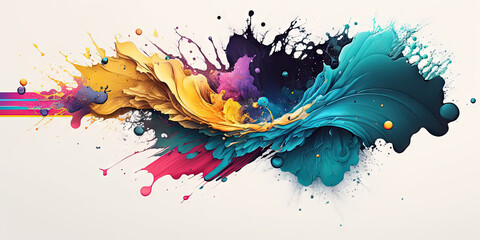 Abstract artistic watercolor splash background 3d render, Generative AI