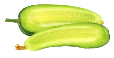 Sliced young cucumber