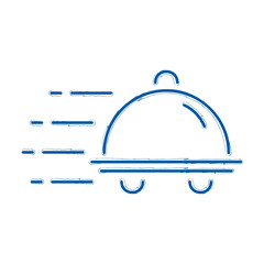 food delivery brush on white background, vector illustration.