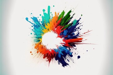 Abstract colorful paint splashes 