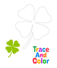 Clover Leaf tracing worksheet for kids