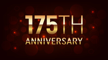 175th year anniversary celebration. Anniversary logo design with golden number concept. Logo Vector Template Illustration