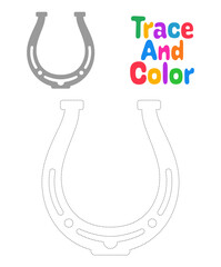 Horseshoe tracing worksheet for kids