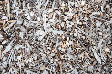 Bleached wood chips for landscaping