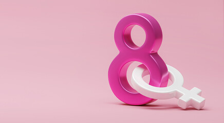 8 march background. Woman day. 3d render