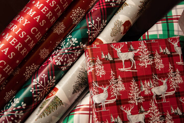 Limited color palate Christmas wrapping paper