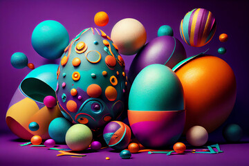A fun abstract interpretation of easter eggs. AI generated