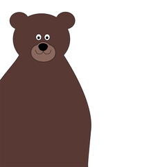 Cute Brown Bear Detail Illustration