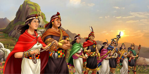 Obraz premium Hermanos Ayar leyenda origen de los incas
