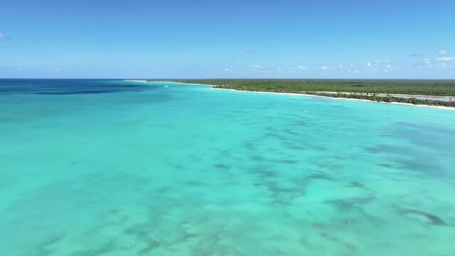 Caribbean sea on saona island in punta cana