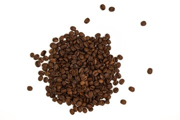 Coffee beans isolated on white.
