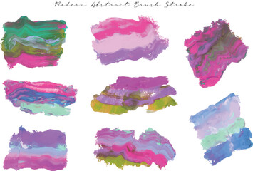 set of abstract paint brush strokes