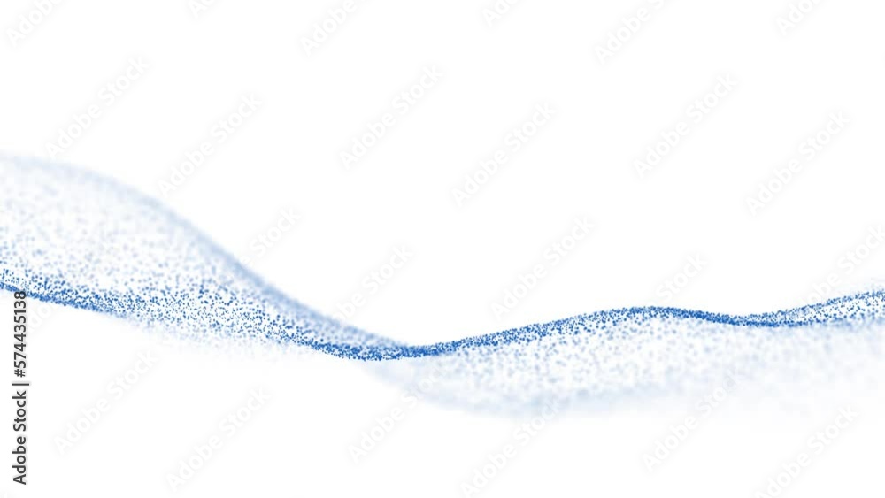 Wall mural smooth slow motion moving dotted wavy detailed lines on clean white copy space background seamless l