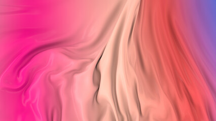 Red and pink silk cloth flying background, Elegant colorful flying satin silk cloth design for product display or wallpaper, moving silk cloth background - 3d illustration, 3d rendering