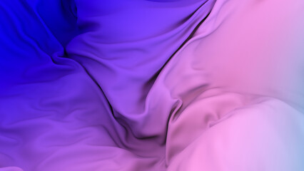 Blue and purple cloth flying background, Elegant colorful flying satin silk cloth design for product display or wallpaper, moving silk cloth background - 3d illustration, 3d rendering