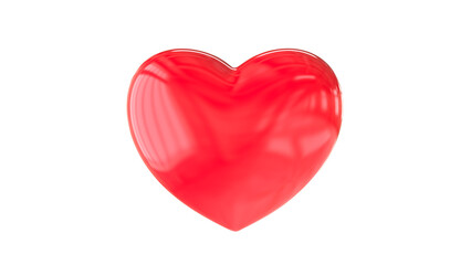 3d Red Heart with realistic reflection, love in shape of heart for Happy Women's day , Mother's day , Valentine's Day, birthday greeting card design - 3d illustration, 3d rendering 