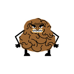 Evil poop. Angry shit isolated. Vector illustration