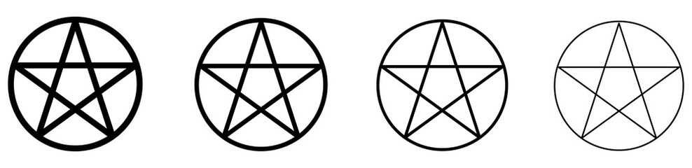 Pentagram icon in circle. Symbol for website design, logo, app, UI. Vector illustration, EPS10