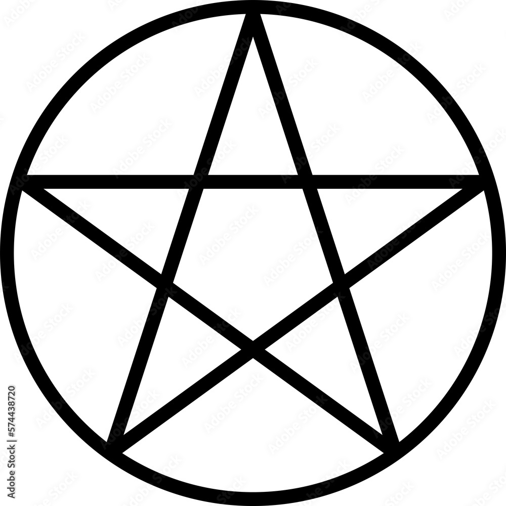 Wall mural black pentagram icon. png image