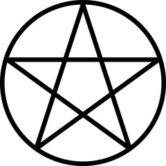 Black pentagram icon. PNG image