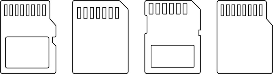 SD card line icons. PNG image