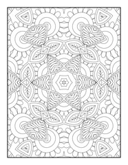 Mandala coloring page KDP interior. Coloring page mandala background. Adult coloring page with flowers pattern. Black and white doodle wreath. Floral mandala. Mandala. Mandala Coloring Page for Adults