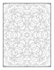 Mandala coloring page KDP interior. Coloring page mandala background. Adult coloring page with flowers pattern. Black and white doodle wreath. Floral mandala. Mandala. Mandala Coloring Page for Adults