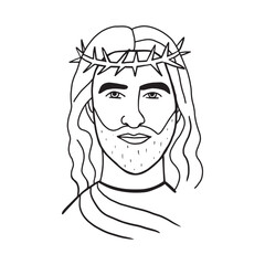 Graphical face of Jesus. Face of Jesus