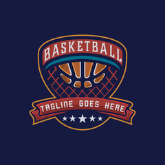 basketball logo design vector illustration.