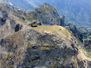 Aerial view of Rila Mountain around Lovnitsa peak, Bulgaria