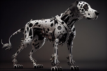 Fantasy Dalmatian robot dog from the future 