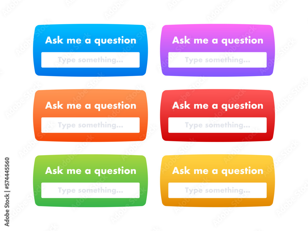 Wall mural ask me a question user interface design. vector illustration.