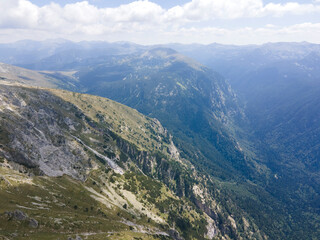 Aerial view of Rila Mountain around Lovnitsa peak, Bulgaria