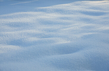 White snow in winter, abstract background