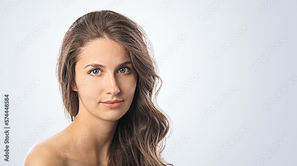 Poster Beautiful young woman with clean skin