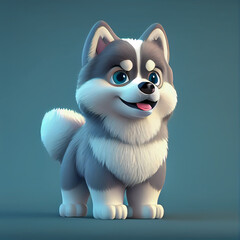 Obraz premium Cute Baby Huskies with Cheeky Smiles in Pocket Sized Format