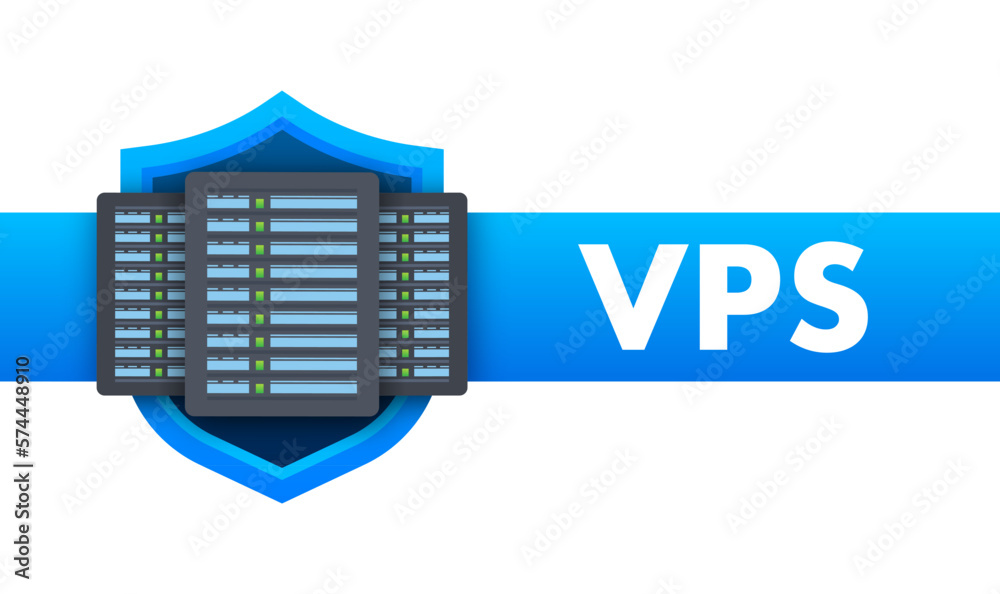 Poster vps virtual private server web hosting services infrastructure technology. vector stock illustration