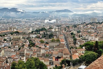 Fototapeta na wymiar Marseille - panoramic view from the Basilique Notre-Dame de la Garde