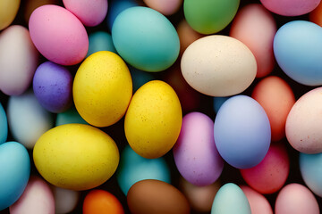 Fototapeta na wymiar Easter eggs , colorful eggs background ,the symbol of Easter .Generative AI