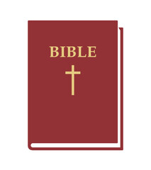 Obraz premium Holy bible - closed book vector illustration isolated on white