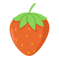 strawberry fruit flat illustration