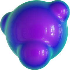 3d rendering. Abstract geometric shapes illustration. Modern minimal colorful objects isolated on transparent background