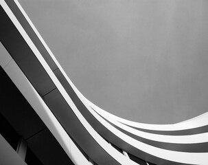 Abstract black and white architecture. - 574455594