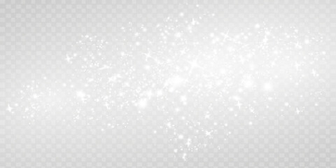 Abstract sparkling shiny texture. Shiny particle effect. Golden glittering trail of space star dust from shiny particles on a transparent background.
