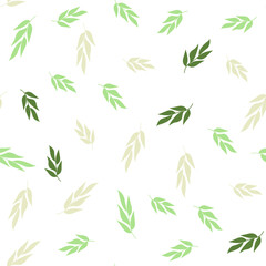 Leaves and branches vector seamless pattern. Brush leaves and twigs.L eaves modern pattern. Black ink illustration. Abstract ornament for textile.