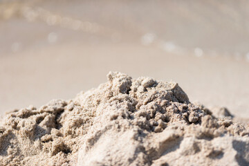 Sand beach, summer theme background. Horizontal summer theme poster, greeting cards, headers, website and app